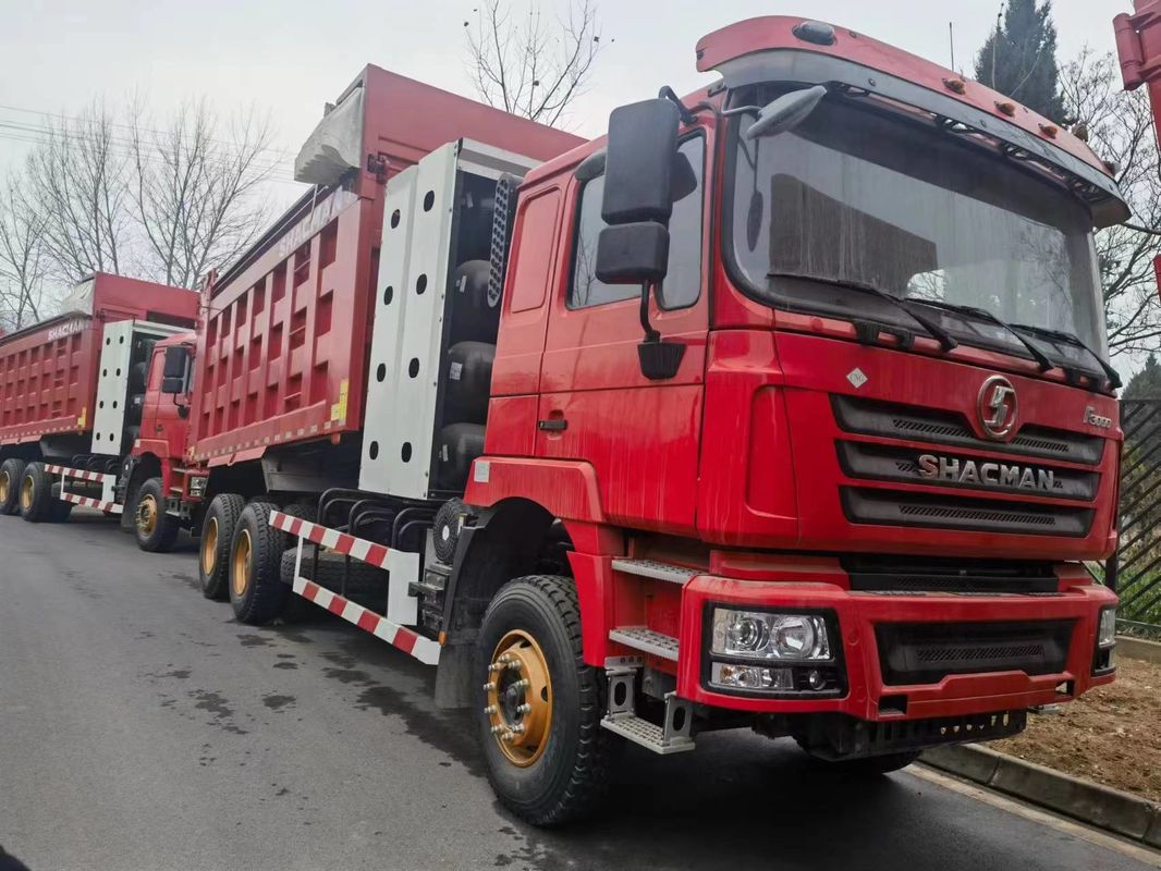 شاحنة قمامة ثقيلة 90 طن 6x4 شاكمان شاحنة قمامة غاز معدني حمراء F3000 6x4 380 يورو فولت