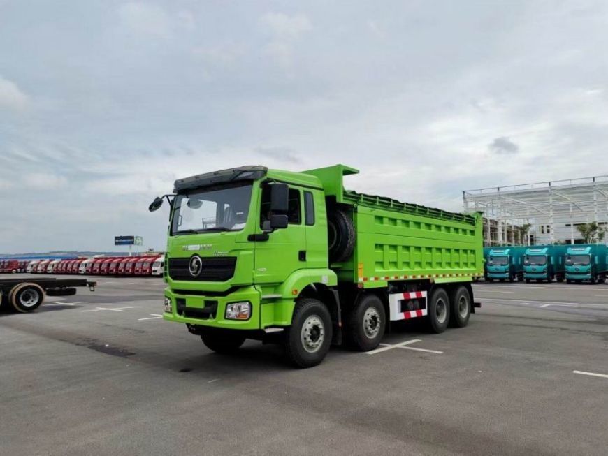 9.5T شاكمان H3000 شاحنة قمامة 8x4 430 يورو ف خضراء شاحنة قمامة رجل المحاور 2 * 16T