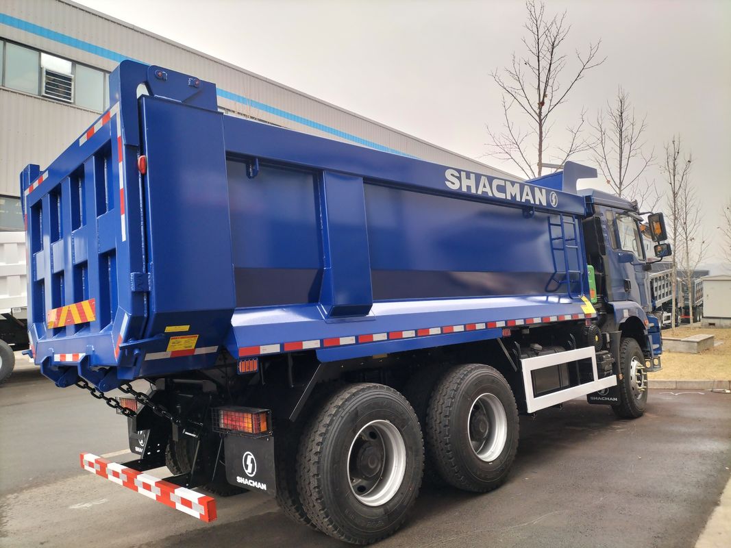 10 إطارات شاكمان H3000 شاحنة قمامة 6x4 380 حصان أوروبا الثانية أزرق U-type tipper