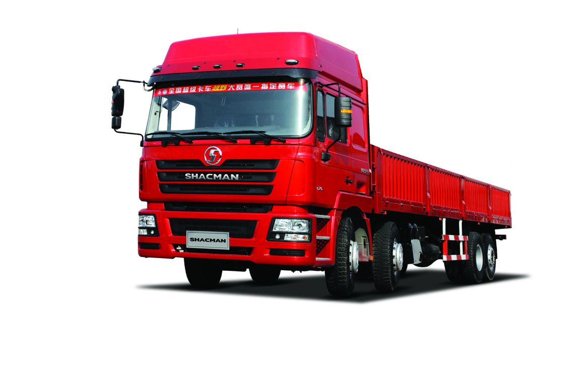 شاحنة شاحنة شاكمان F3000 8x4 430Hp شاحنة شاحنة حمراء للنقل المركب