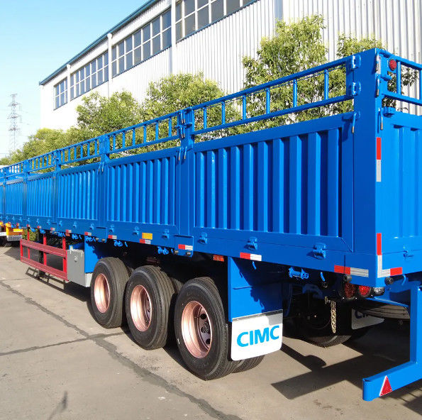 CIMC 3 محاور 4 محورات السياج شحن نصف مقطورة 60 80 طن مع حاوية مغلق التواء